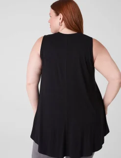 The Tee Shop^Lane Bryant High-Neck Extreme Swing Tunic Tank Black