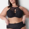 Balconette Bras^Lane Bryant High-Neck Lightly Lined Balconette Bra Black