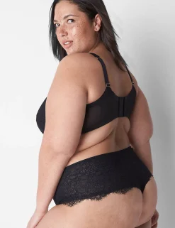 Balconette Bras^Lane Bryant High-Neck Lightly Lined Balconette Bra Black