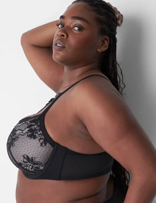 Underwire Bras^Lane Bryant High-Neck Lightly Lined Balconette Bra Black