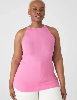 The Tee Shop^Lane Bryant High-Neck Rib Cami Fiji Flower