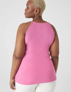 The Tee Shop^Lane Bryant High-Neck Rib Cami Fiji Flower