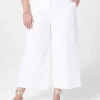 Perfect Drape^Lane Bryant High-Rise Perfect Drape Wide Leg Capri Pant Ivory Rose