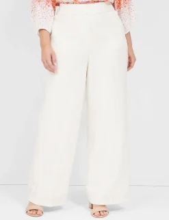 Wide Leg^Lane Bryant High-Rise Perfect Drape Wide Leg Pant Ivory Rose