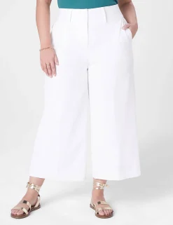 Perfect Drape^Lane Bryant High-Rise Perfect Drape Wide Leg Capri Pant Ivory Rose