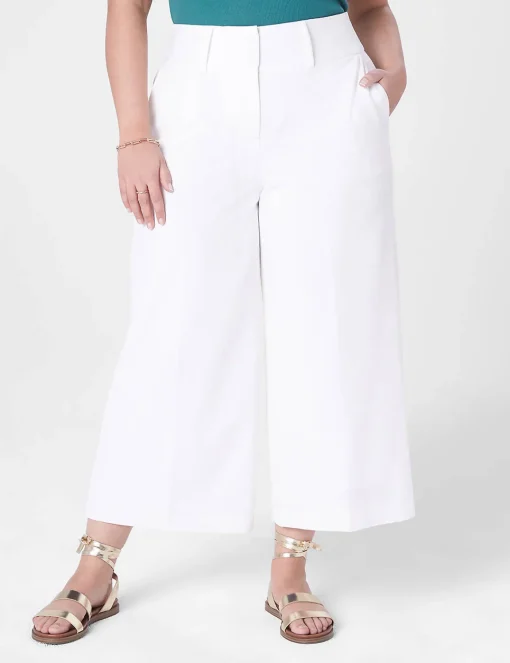 Perfect Drape^Lane Bryant High-Rise Perfect Drape Wide Leg Capri Pant Ivory Rose
