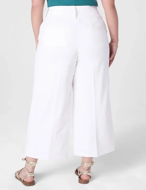 Perfect Drape^Lane Bryant High-Rise Perfect Drape Wide Leg Capri Pant Ivory Rose