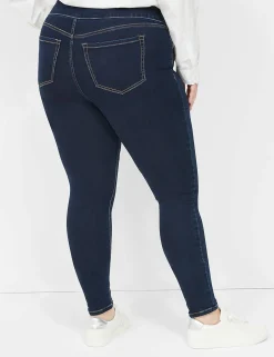 Skinny & Jegging^Lane Bryant High-Rise Sateen Pull-On Jegging Dark Denim