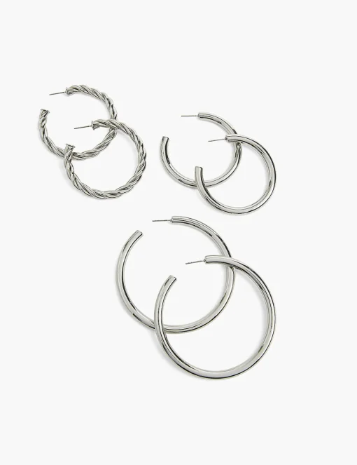 Earrings^Lane Bryant Hoop Earrings 3 Pack Silver