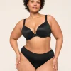 Underwire Bras^Lane Bryant Invisible Backsmoother Boost Plunge Bra Black