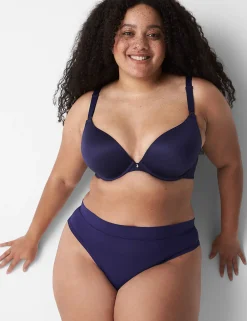 Plunge Bras^Lane Bryant Invisible Backsmoother Boost Plunge Bra Navy