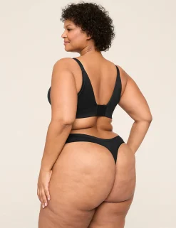 Underwire Bras^Lane Bryant Invisible Backsmoother Boost Plunge Bra Black