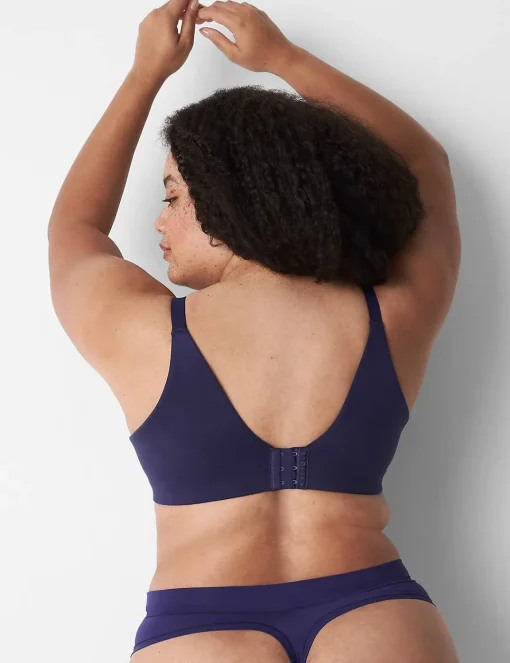 Plunge Bras^Lane Bryant Invisible Backsmoother Boost Plunge Bra Navy