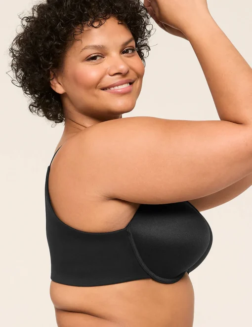 Underwire Bras^Lane Bryant Invisible Backsmoother Boost Plunge Bra Black
