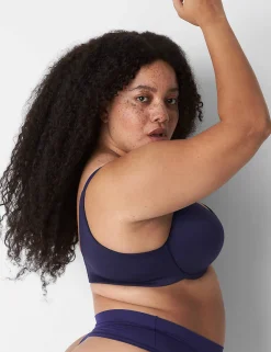 Plunge Bras^Lane Bryant Invisible Backsmoother Boost Plunge Bra Navy