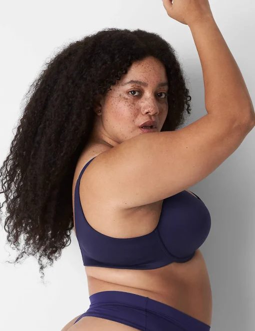 Plunge Bras^Lane Bryant Invisible Backsmoother Boost Plunge Bra Navy