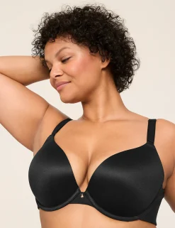 Underwire Bras^Lane Bryant Invisible Backsmoother Boost Plunge Bra Black