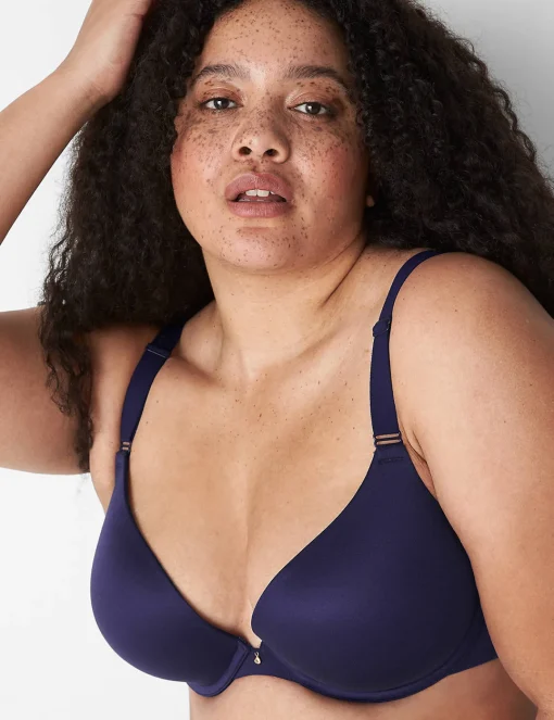 Plunge Bras^Lane Bryant Invisible Backsmoother Boost Plunge Bra Navy