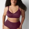 Full Coverage Bras^Lane Bryant Invisible Backsmoother Lightly Lined Full Coverage No-Wire Bra Grape Wine