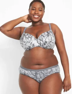 Underwire Bras^Lane Bryant Invisible Backsmoother Lightly Lined Balconette Bra Sea Floral Quiet Shade