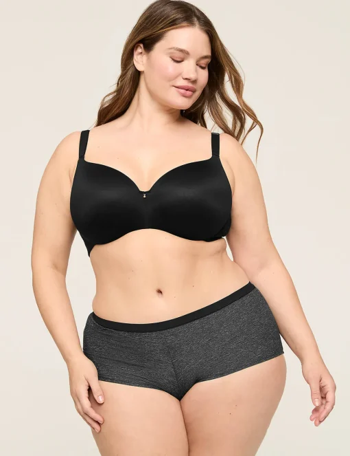 Balconette Bras^Lane Bryant Invisible Backsmoother Lightly Lined Balconette Bra Black