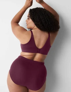 No-Wire Bras And Bralettes^Lane Bryant Invisible Backsmoother Lightly Lined Full Coverage No-Wire Bra Grape Wine