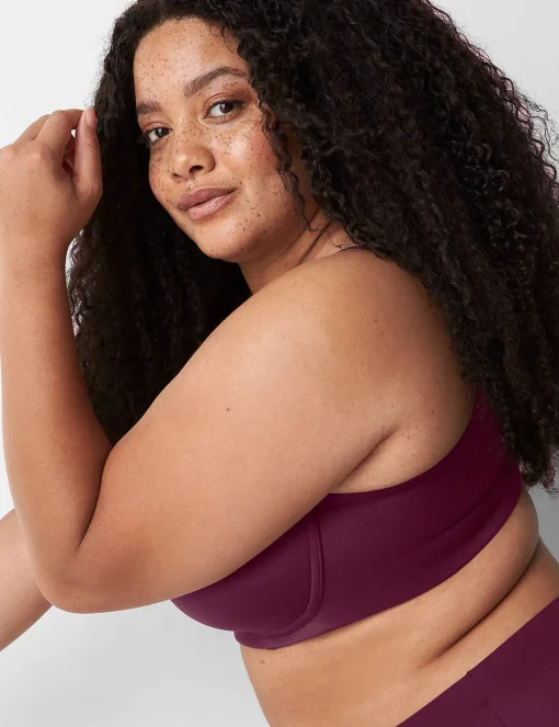 F To K Cups^Lane Bryant Invisible Backsmoother Lightly Lined Full Coverage No-Wire Bra Grape Wine