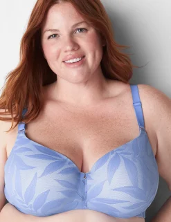 Underwire Bras^Lane Bryant Invisible Lace Backsmoother Balconette Bra Bleached Denim