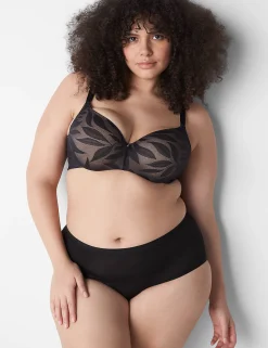 Balconette Bras^Lane Bryant Invisible Lace Backsmoother Balconette Bra Black