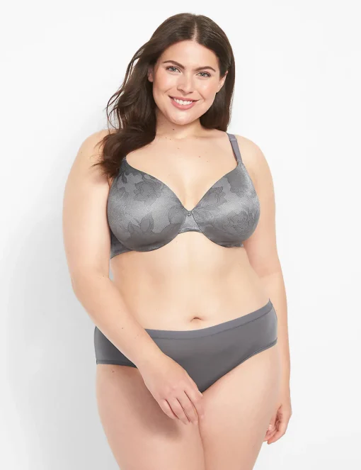 Full Coverage Bras^Lane Bryant Invisible Lace Backsmoother Lightly Lined Full Coverage Bra Quiet Shade