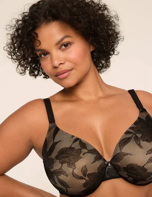 Full Coverage Bras^Lane Bryant Invisible Lace Backsmoother Lightly Lined Full Coverage Bra Black