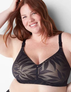 Full Coverage Bras^Lane Bryant Invisible Lace Backsmoother Full Coverage No-Wire Bra Black