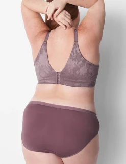 Underwire Bras^Lane Bryant Invisible Lace Backsmoother Lightly Lined Balconette Bra Flint