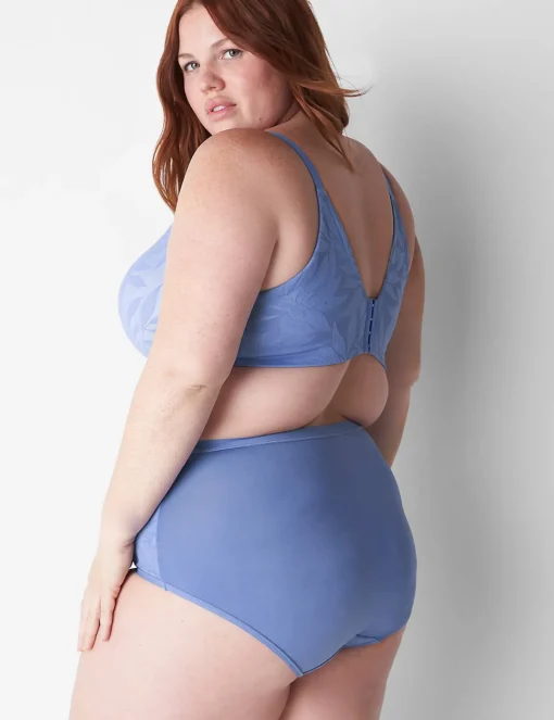 Underwire Bras^Lane Bryant Invisible Lace Backsmoother Balconette Bra Bleached Denim