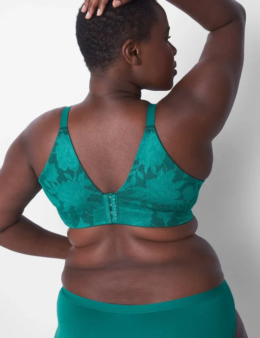 Underwire Bras^Lane Bryant Invisible Lace Backsmoother Lightly Lined Balconette Bra Quetzal Green
