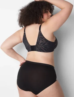 Balconette Bras^Lane Bryant Invisible Lace Backsmoother Balconette Bra Black