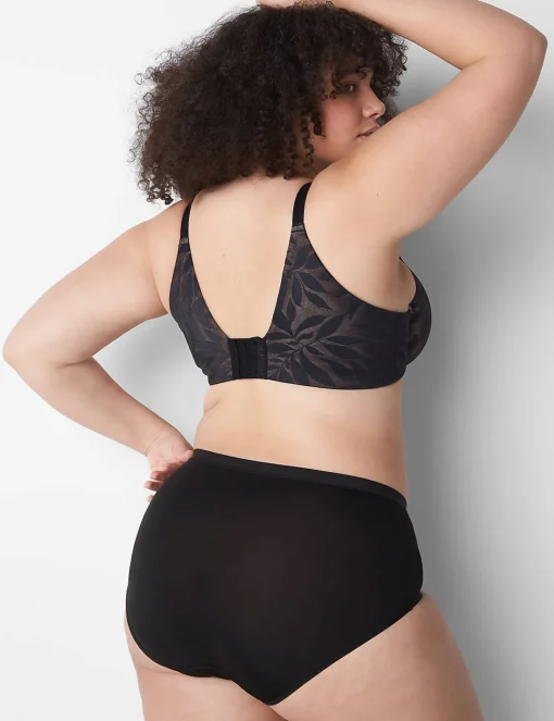 Balconette Bras^Lane Bryant Invisible Lace Backsmoother Balconette Bra Black