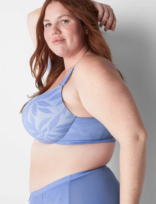 Underwire Bras^Lane Bryant Invisible Lace Backsmoother Balconette Bra Bleached Denim