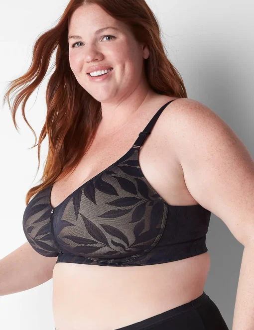 Full Coverage Bras^Lane Bryant Invisible Lace Backsmoother Full Coverage No-Wire Bra Black