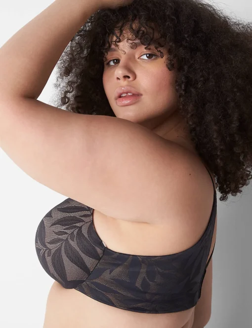 Underwire Bras^Lane Bryant Invisible Lace Backsmoother Balconette Bra Black