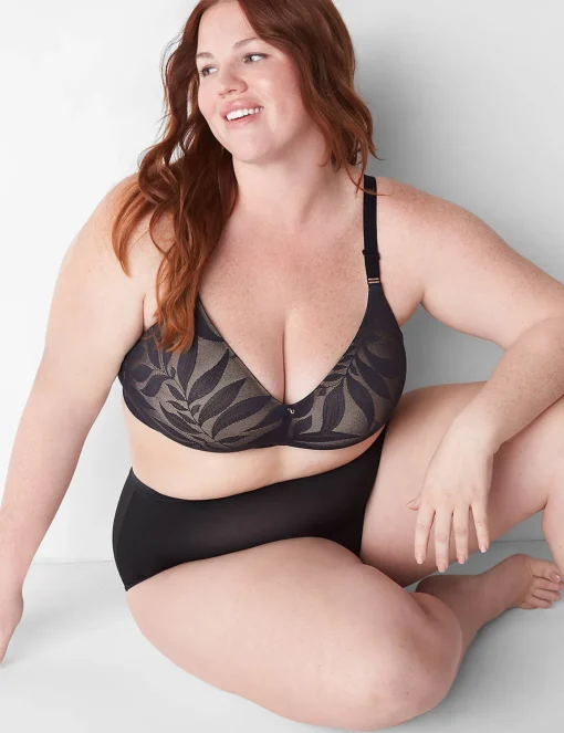 Full Coverage Bras^Lane Bryant Invisible Lace Backsmoother Full Coverage No-Wire Bra Black