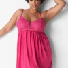 Slips & Babydolls^Lane Bryant Lace Babydoll Pink Yarrow