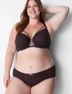 Sexy Panties^Lane Bryant Lace Hipster Panty Chocolate Plum