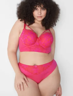 Balconette Bras^Lane Bryant Lace Longline Boost Balconette Bra Pink Yarrow