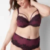 Sexy Bras^Lane Bryant Lace Max Boost Plunge Bra Grape Wine