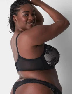 Thong Panties^Lane Bryant Lace Thong Black