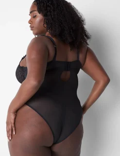 Bodysuits & Playsuits^Lane Bryant Lace Unlined Balconette Bodysuit Black