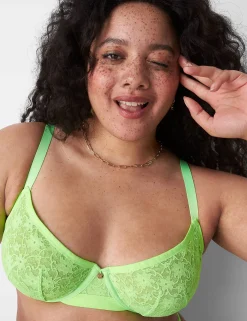 T-Shirt Bras^Lane Bryant Lace Unlined Demi Bra Green Gecko