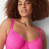 Full Coverage Bras^Lane Bryant Lace Unlined Full Coverage Bra Bold Pink