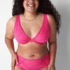 Sexy Bras^Lane Bryant Lace Unlined High Apex Bra Pink Glow
